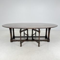 Ąžuolinis ovalus stalas – knyga 54+(2×49)x75 cm