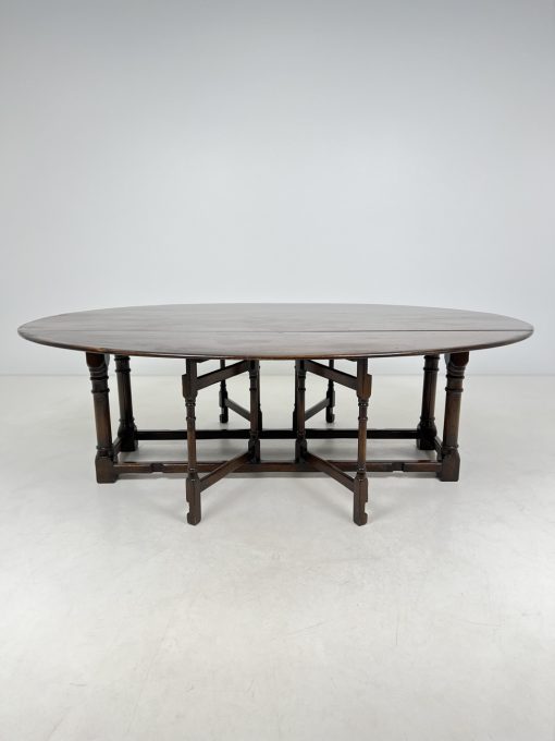 Ąžuolinis ovalus stalas – knyga 54+(2×49)x245x75 cm