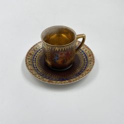 Porcelianinis puodelio ir lėkštutės komplektas 11x11x1 cm