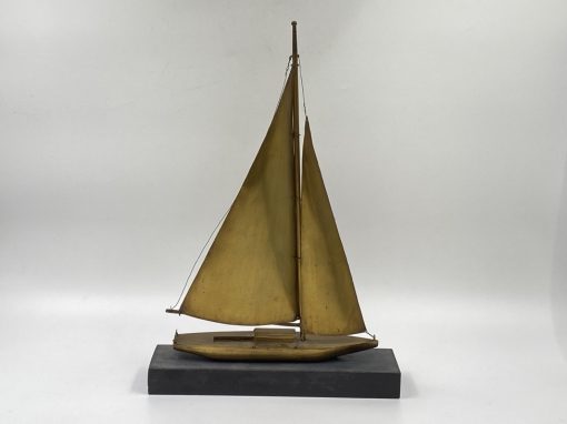 Žalvarinė laivo skulptūra 7x27x40 cm