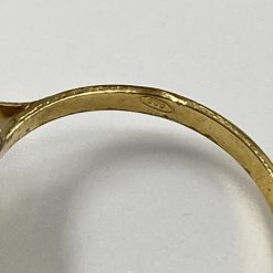 Auksuotas žiedas su nefritu 17,5 dydis