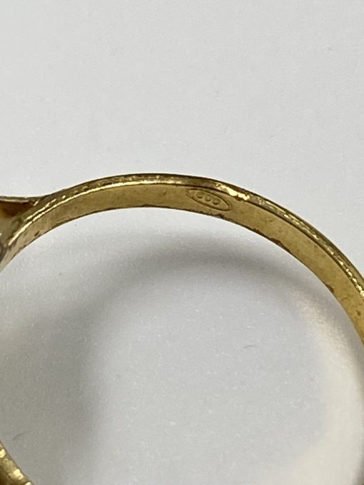 Auksuotas žiedas su nefritu 17,5 dydis