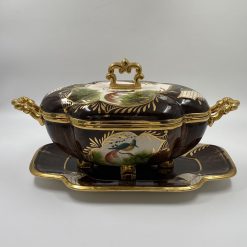 Keramikinis indas su padėklu “H.Bequet Quaregnon” 29x42x4 cm