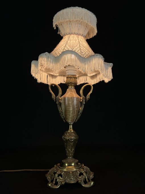 Stalinis žalvarinis šviestuvas su oniksu 27x27x54 cm