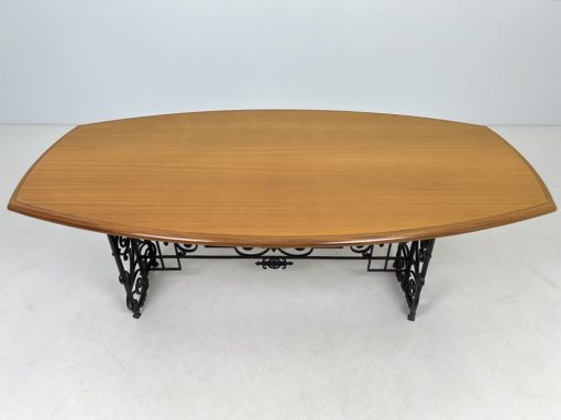 Metalinis stalas ąžuoliniu stalviršiu 99x195x80 cm