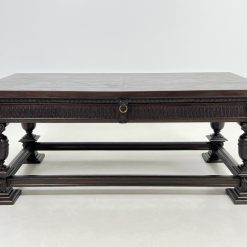 Senovinis ąžuolinis drožinėtas stalas 105x195x79 cm