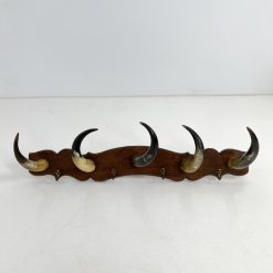 Ąžuolinė sieninė kabykla su ragais 23x95x26 cm