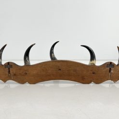 Ąžuolinė sieninė kabykla su ragais 23x95x26 cm