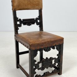 Senovinė kėdė su oda 47x45x98 cm