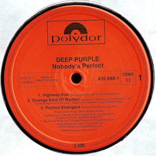 Deep Purple - Nobody's Perfect