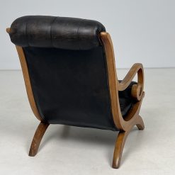 “Chesterfield” stiliaus krėslas su oda 100x60x88 cm