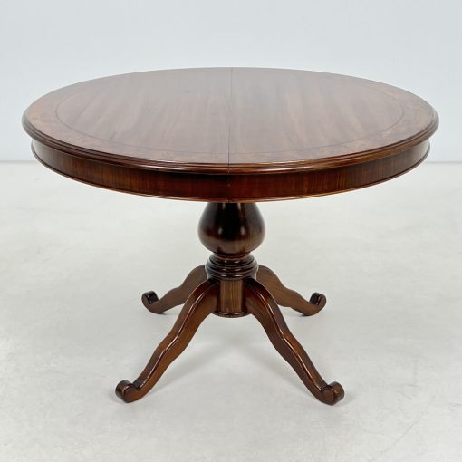 Apvalus riešutmedžio stalas 110×110+(40)x77 cm