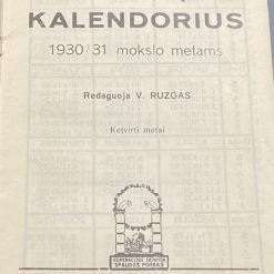 Knyga “Mokytojų kalendorius 1930-1931m” 1×10,5×15,5 cm