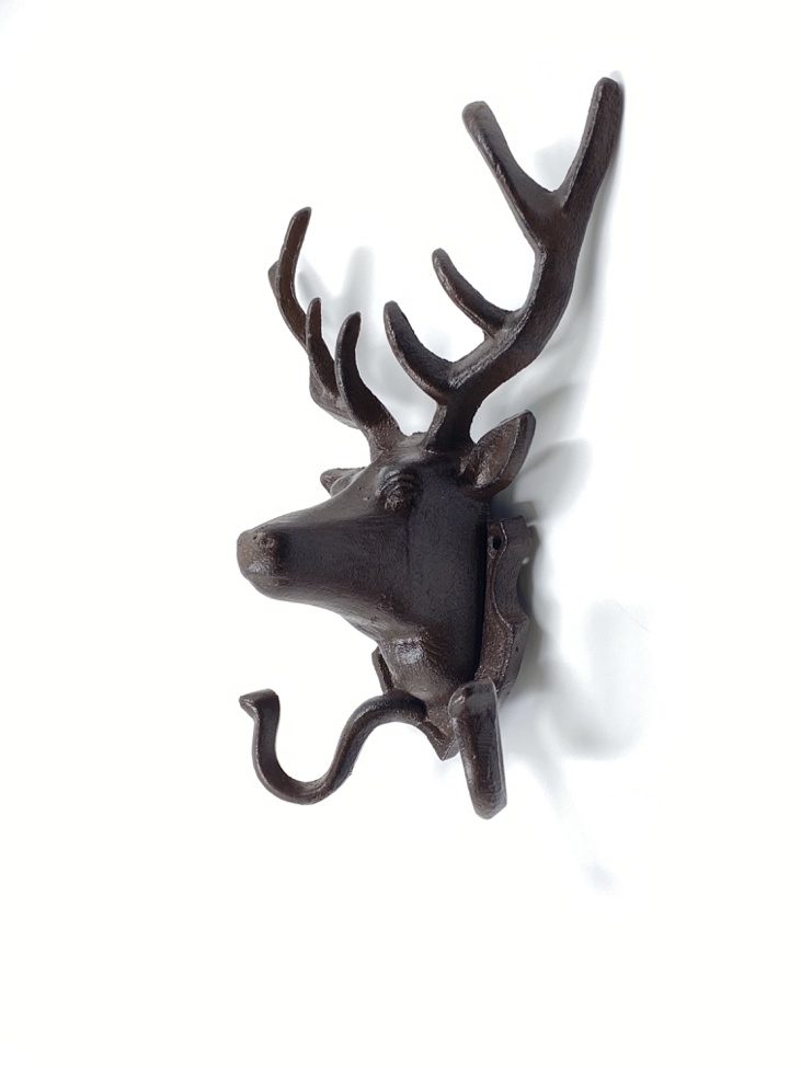 HM0042 kabliukai 7 Ketaus kabliukas “Briedis” 11x22x27 cm