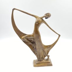 Art deco stiliaus bronzinė šokėjos skulptūra 6,5x28x34 cm