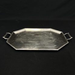 Sidabruoto metalo padėklas 42x65x4 cm