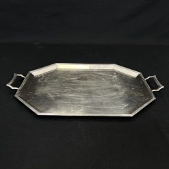 Sidabruoto metalo padėklas 42x65x4 cm