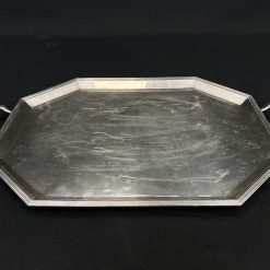 Sidabruoto metalo padėklas 42x65x4 cm