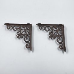 Kampinių lentynos laikiklių iš ketaus 2 vnt. komplektas 18x4x18 cm