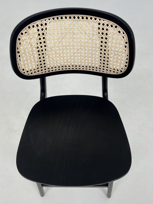 Thonet stiliaus medinė baro kėdė su ratano atlošu 51x47x109 cm, 78 cm