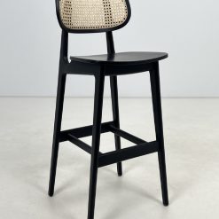 Thonet stiliaus medinė baro kėdė su ratano atlošu 51x47x109 cm, 78 cm