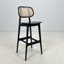 Thonet stiliaus medinė baro kėdė su ratano atlošu 51x47x109 cm, 78 cm