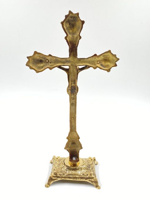 Žalvarinis pastatomas kryžius 10x20x39 cm