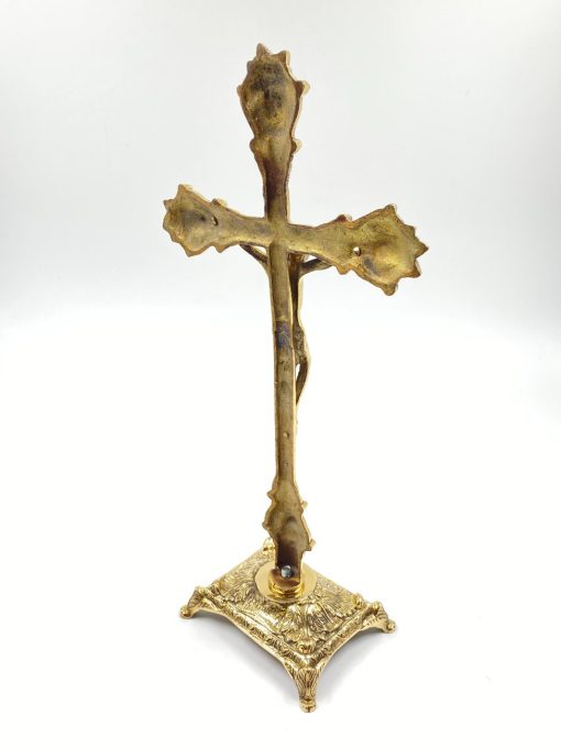 Žalvarinis pastatomas kryžius 10x20x39 cm