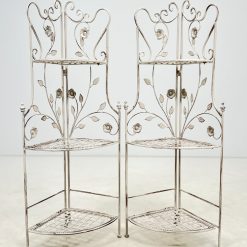 Provanso stiliaus metalinė kampinė sulankstoma lentyna 35x48x119 cm
