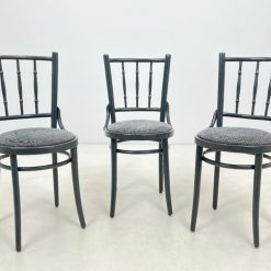 Thonet stiliaus medinė kėdė su gobeleno sėdimąja dalimi 42x41x91 cm, 49 cm