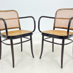 Thonet stiliaus medinis krėslas su ratanu 50x54x82 cm, 47 cm