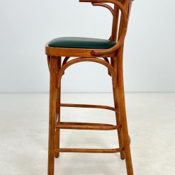 Thonet stiliaus medinis baro krėslas su eko odos sėdimąja dalimi 47x54x108 cm, 78 cm