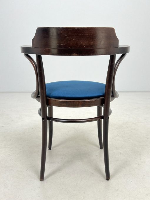 Thonet stiliaus medinis krėslas su veliūrine sėdimąja dalimi 52x60x81 cm, 48 cm