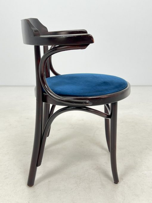 Thonet stiliaus medinis krėslas su veliūrine sėdimąja dalimi 51x58x77 cm, 47 cm