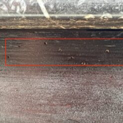 Senovinis ąžuolinis staliukas su akmeniniu stalviršiumi 45x45x78 cm