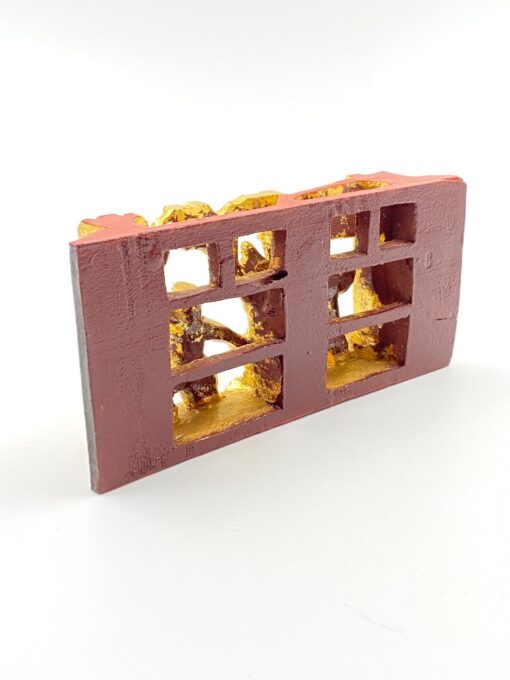 Rytietiška drožinėta dekoracija su kariais 3×15,5×7,5 cm