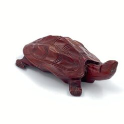 Medinė vėžlio statula 16x9x6 cm