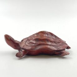 Medinė vėžlio statula 16x9x6 cm