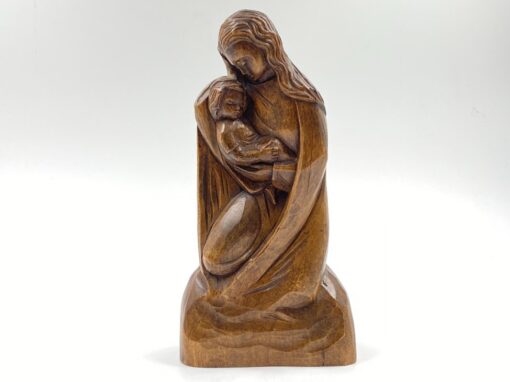 Medinė Švč. Mergelės Marijos su Kūdikėliu Jėzumi statula 7x14x27 cm
