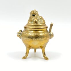 Rytietiškas žalvarinis indas su dangčiu 11x13x18 cm