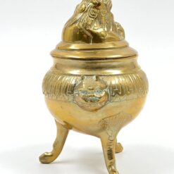 Rytietiškas žalvarinis indas su dangčiu 11x13x18 cm