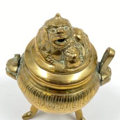 Rytietiškas žalvarinis indas su dangčiu 11x13x18 cm