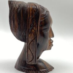 Medinis afrikietės biustas – statula 15x12x23,5 cm