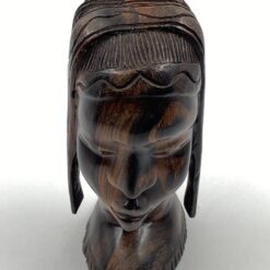 Medinis afrikietės biustas – statula 15x12x23,5 cm