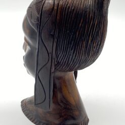 Medinis afrikietės biustas – statula 15x12x23,5 cm