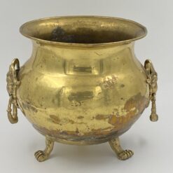 Žalvarinis vazonas ant kojelių, su rankenomis 27x30x25 cm
