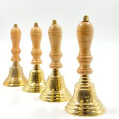 Žalvarinis varpelis medine rankena 8x8x19 cm