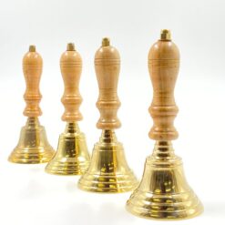 Žalvarinis varpelis medine rankena 8x8x19 cm