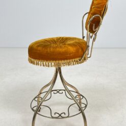 Metalinė rokoko stiliaus kėdė su veliūru 39x36x82 cm, 52 cm