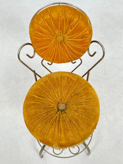 Metalinė rokoko stiliaus kėdė su veliūru 39x36x82 cm, 52 cm
